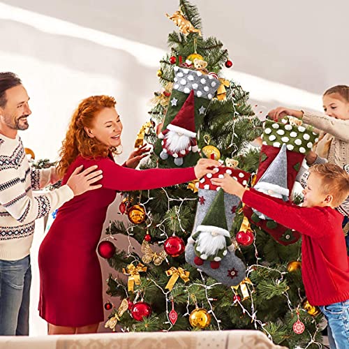 Viujuh Christmas Stocking 3 Pack, 19 Inch 3D Gnomes Santa Christmas Stockings Fireplace Hanging Stockings For Family Christmas Decoration Xmas Character Holiday Season Party Decor #TOP5