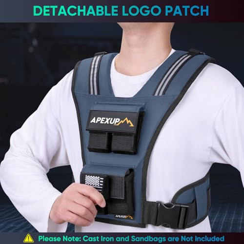 Image of APEXUP Adjustable Weighted Vest Men 20lbs /30lbs /40lbs Weights with Reflective Stripe, Weight Vest Woman Workout Vest for Strength Training Running Walking