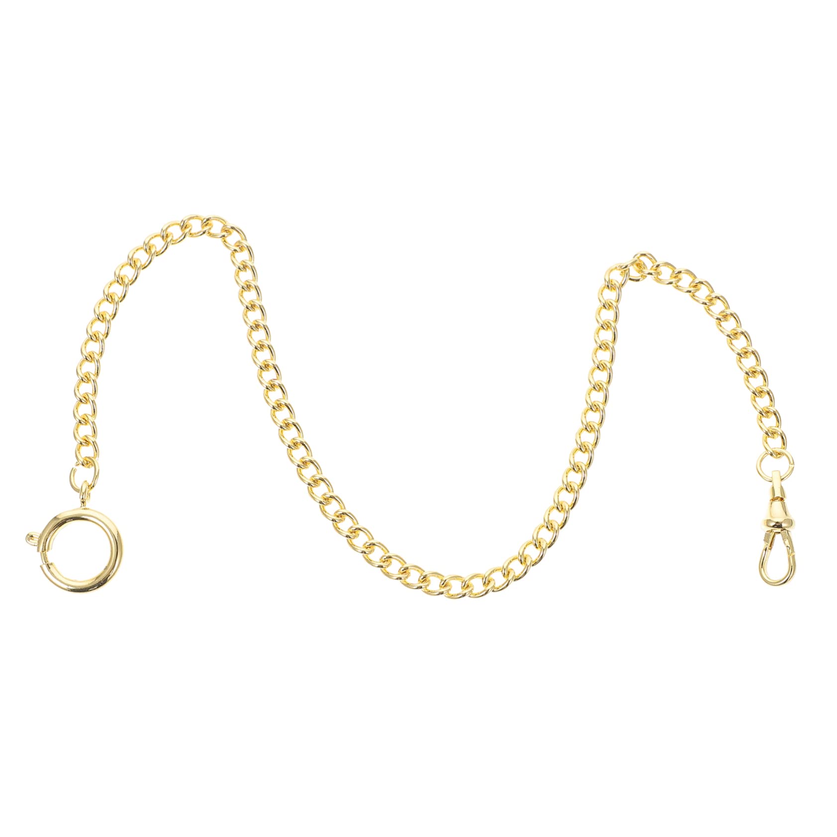 PACKOVE Golden Pocket Watch Chain Electroplated Metal Accessory for Clothing Jeans Handbags and Jackets for Casual Formal Wear for Special Occasions
