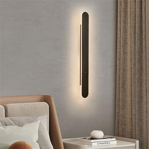 LED aplique de pared con interruptor táctil interior y lámpara de lectura negra 7