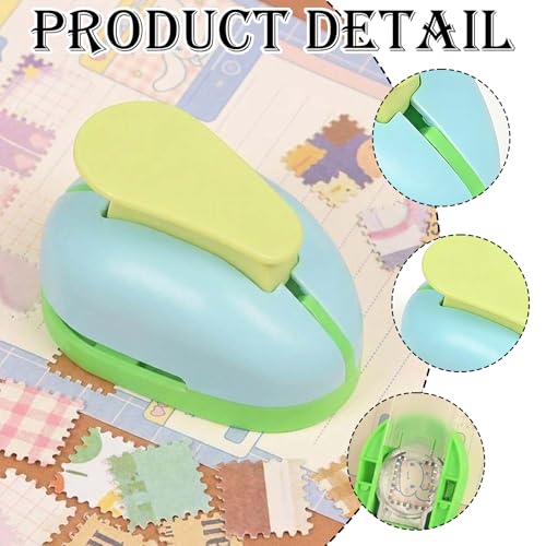 Image of 101 Pcs Stamp Puncher and Origami Paper, Postage Stamp Punch, Paper Punch Tool Set for DIY Scrapbooking and Craft Projects (1)