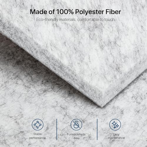 Image of Square Acoustic Wall Panels, Sound Absorbing Panels for Walls, Ceiling, Doors, 12 Pack 12 inchx12 inchx0.5 inch Self Adhesive Decorative Grey Acoustic Tiles for Recording Studio, Office, Room, Home