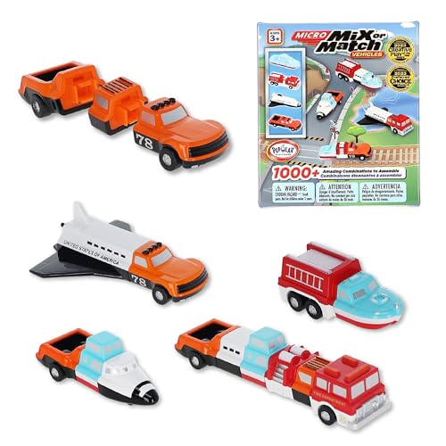 Popular Playthings Micro Magnetic Mix or Match Vehicles 1 Set of 4