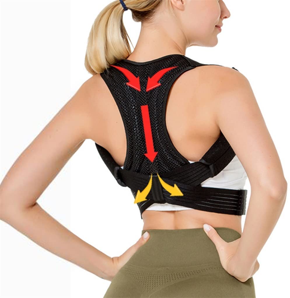 Corrector de Postura de Espalda Invisible Corrección extendida de Correa extendida Corrección de Postura Lumbar de Espalda Ajustable (Color: Negro, tamaño: código XL) Herramientas ui