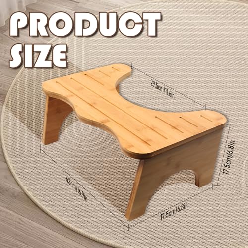 MaxEarn Foldable Toilet Stool Bamboo, 7" Wooden Squatty Potty with Non-Slip Mat, Collapsible Footrest Squatting Poop Stool, Footstool Anti Constipation for Bathroom - Image 4
