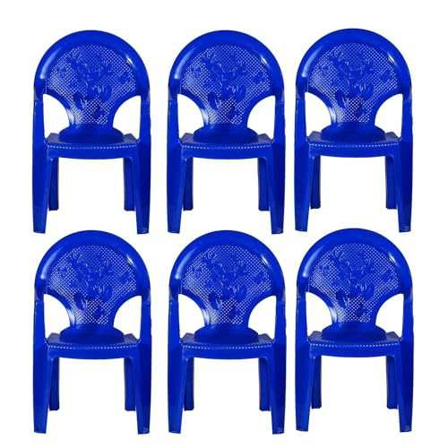 Image of MAHARAJA Mickey Mouse Plastic Chair for Kids | Strong Durable & Portable Study Chairs | Virgin Material Kids Chairs for 2 to 8 Years | Stackable School Chair (Blue, Pack of 6)