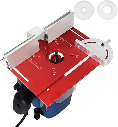 Miniatura 8 de Placa de inserción de mesa de enrutador de aluminio,Bancos de carpintería Router Placa Flip con guía de calibre de inglete Soportes deslizantes de