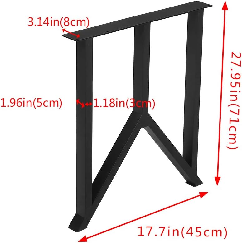 Nеw Arrіvаlѕ Metal Table Legs Cast Iron Dining Table Legs,28” Height 18” Wide Industrial Bench Legs Black Desk Legs,Rustic Heavy Duty DIY Furniture Legs,Square Tube Coffee Table Legs 2 PCS