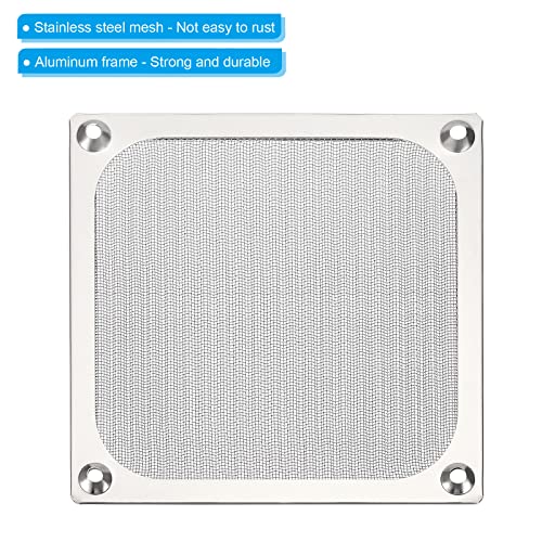 PATIKIL 120mm Fan Filter Grills with Screws, 2 Pack Aluminum Frame Stainless Steel Mesh Dustproof Cover for Computer Case Silver - Image 4