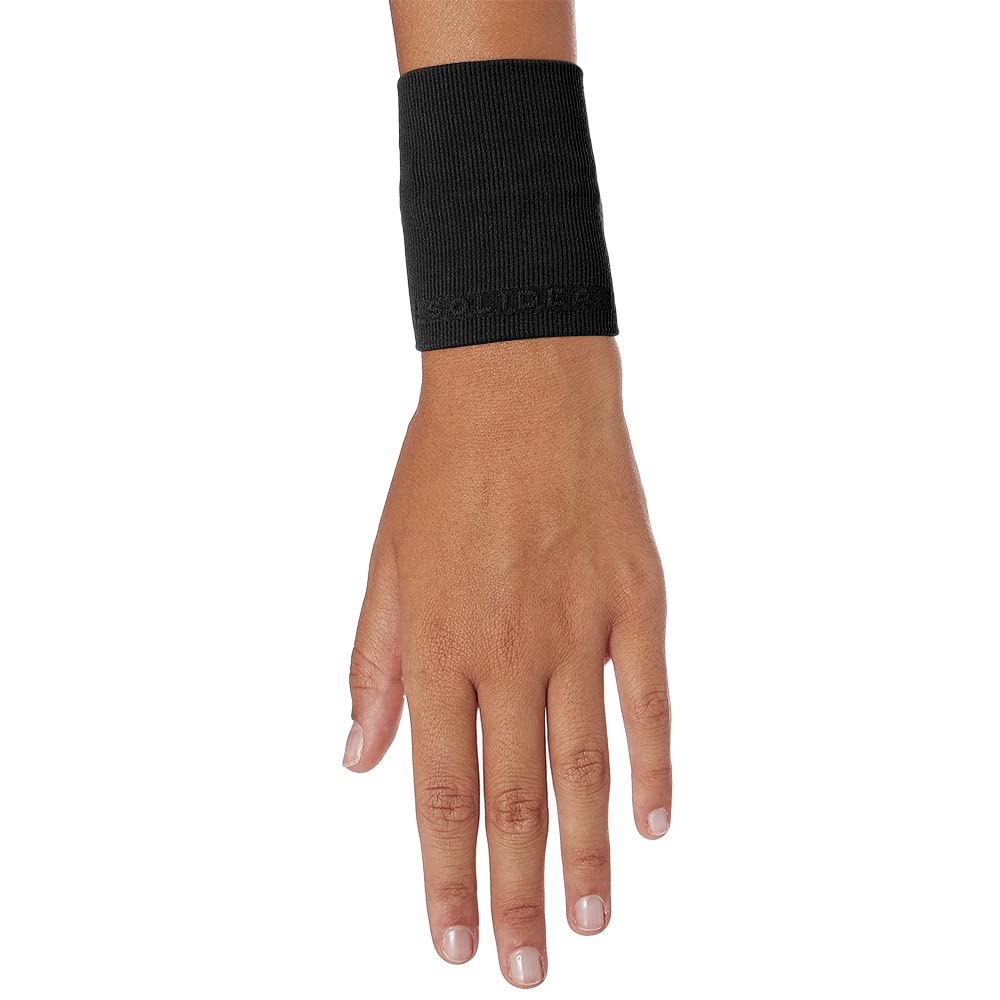 SOLIDEA Bransoletka na nadgarstek Silver Support Wrist z stopniowaną kompresją 34/46 mmHg (czarna, S)