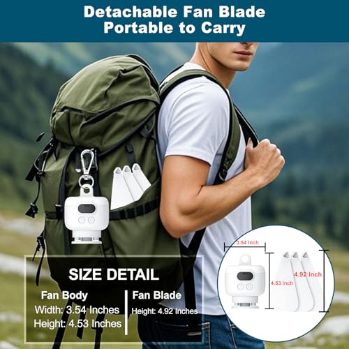 Image of 10.6 Inch Portable Camping Fan with Light, 8000mAh Rechargeable Tent Fan | Battery Operated Ceiling Fan with Remote Control and Hanging Hook,Detachable Fan Blade,for Tent Canopy RV Porch Bedroom