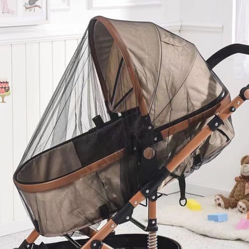 NINESPRING Zanzariera Passeggino Universale e Carrozzine,Zanzariera per Carrozzina a Maglia Fine per Carrozzina, Seggiolino Auto, Letto Ombrello,Robusta e Lavabile,Nero