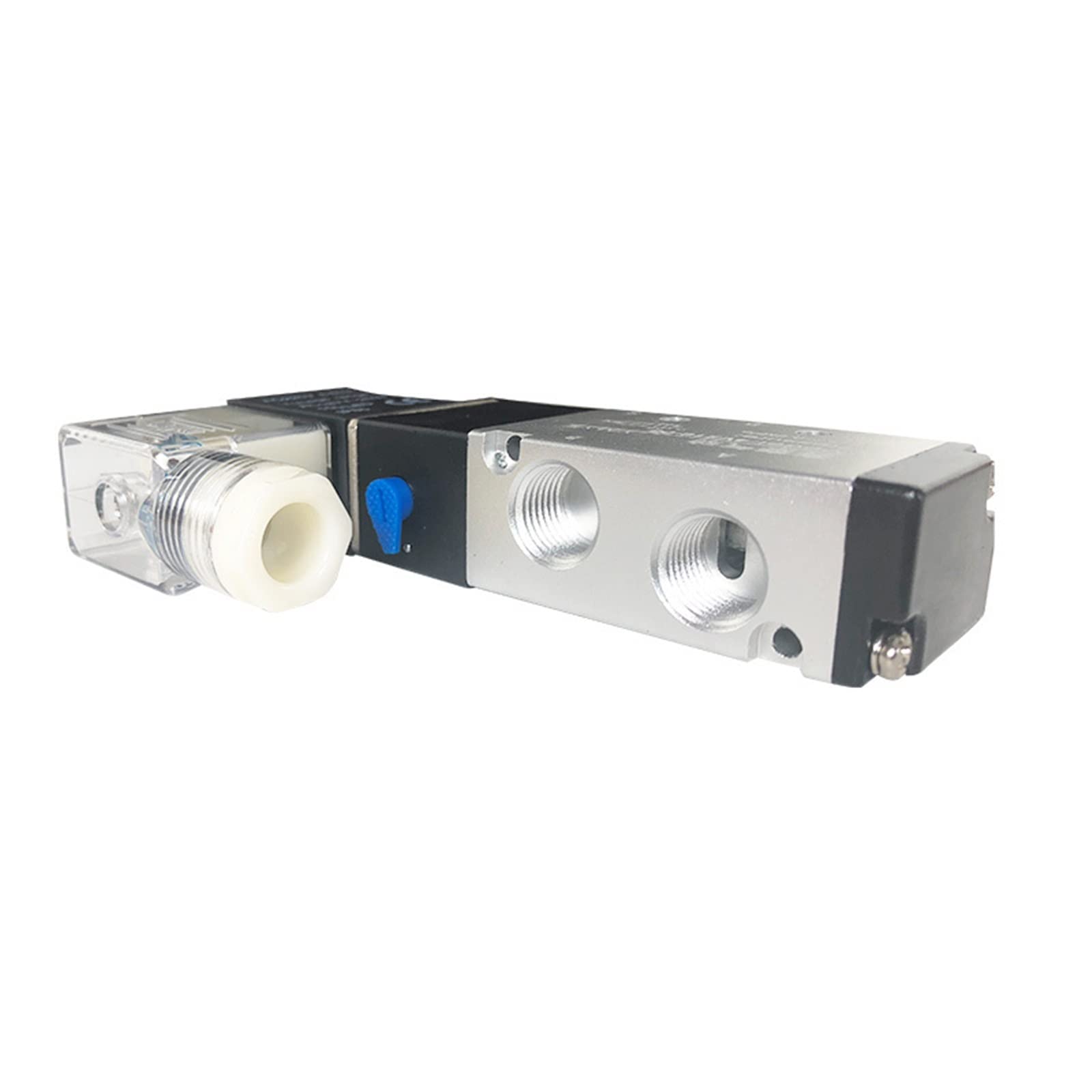 4V210-08 Pneumatyczny zawór elektromagnetyczny, elektryczny, 5-drożne przyłącze, 2 pozycje, gaz, 12 V, 24, 220, przyłącze 1/4 quot (z złączkami 6 mm, OneColor)