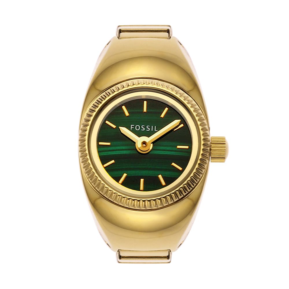 Fossil Watch Ring Women's 15 MM Gold-Tone Stainless Steel Watch, ES5308