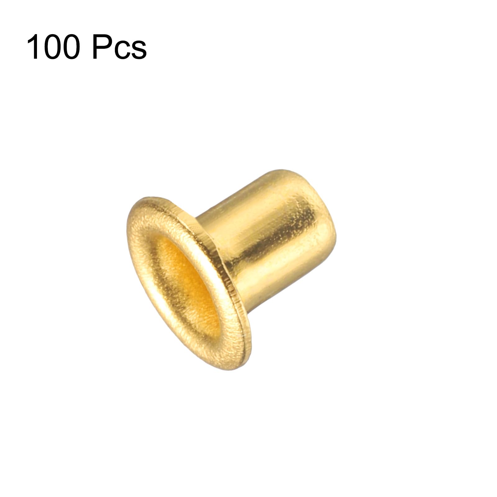 QUARKZMAN 100Pz Occhielli in Metallo Foro 2mm Occhielli per Teloni Piccolo Occhiello per Scarpe Vestiti Cintura Tessuto Borsa Fai da Te Progetto, Oro Tonalità