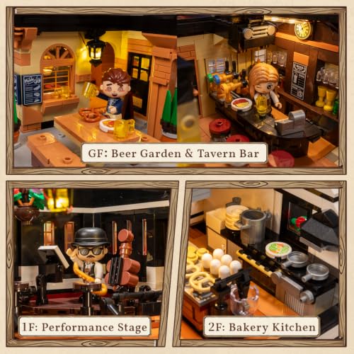 Image of PANTASY Bavarian Tavern Building Set for Adults with Type-C Lighting