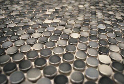 3/4 X 3/4 Penny Round Grey Glossy Finish Porcelain Mosaic (11 Pcs. Per Case) #TOP2
