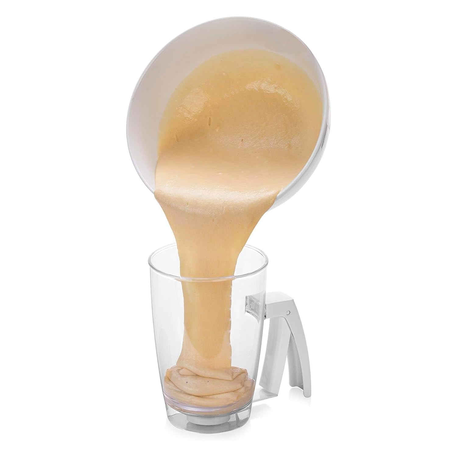 Erogatore Manuale per Pastella con Dosatore Preciso e Coperchio - Dispenser Ideale per Pancake, Crepes e Muffin, in Plastica Resistente, Lavabile in Lavastoviglie, 1L