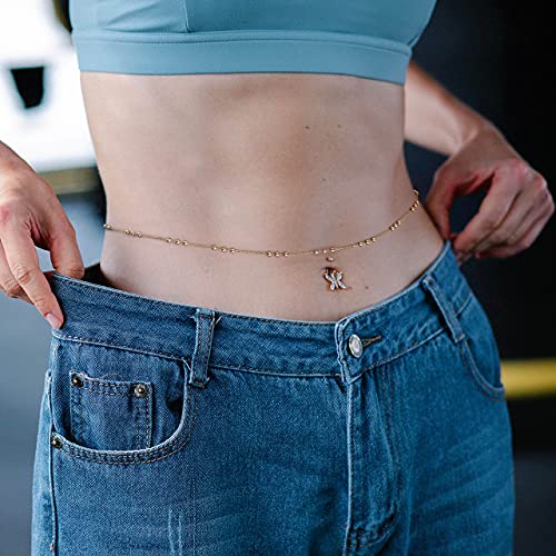Image of PEARLADA Minimalist Beach Bikini Body Chain 18K Gold Pearl Adjustable Belly Chain Shell Pendants Fashion Handmade Jewelry for Women Sexy Waist Chain
