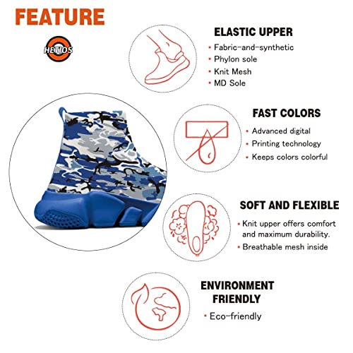 Hetios Men's Running Shoes Camo Painted Knit Slip On Sneakers Lightweight Breathable Casual Sports Shoes Multicolor Size 12.5 #TOP4