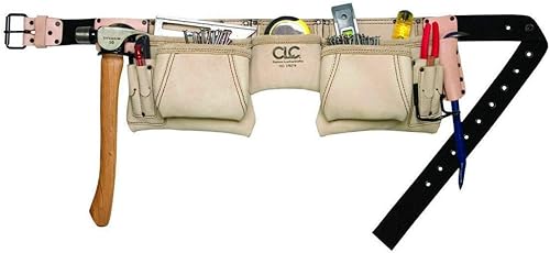 Cinturón portaherramientas Custom Leathercraft de ante, muy resistente y para utilizar en trabajos de construcción