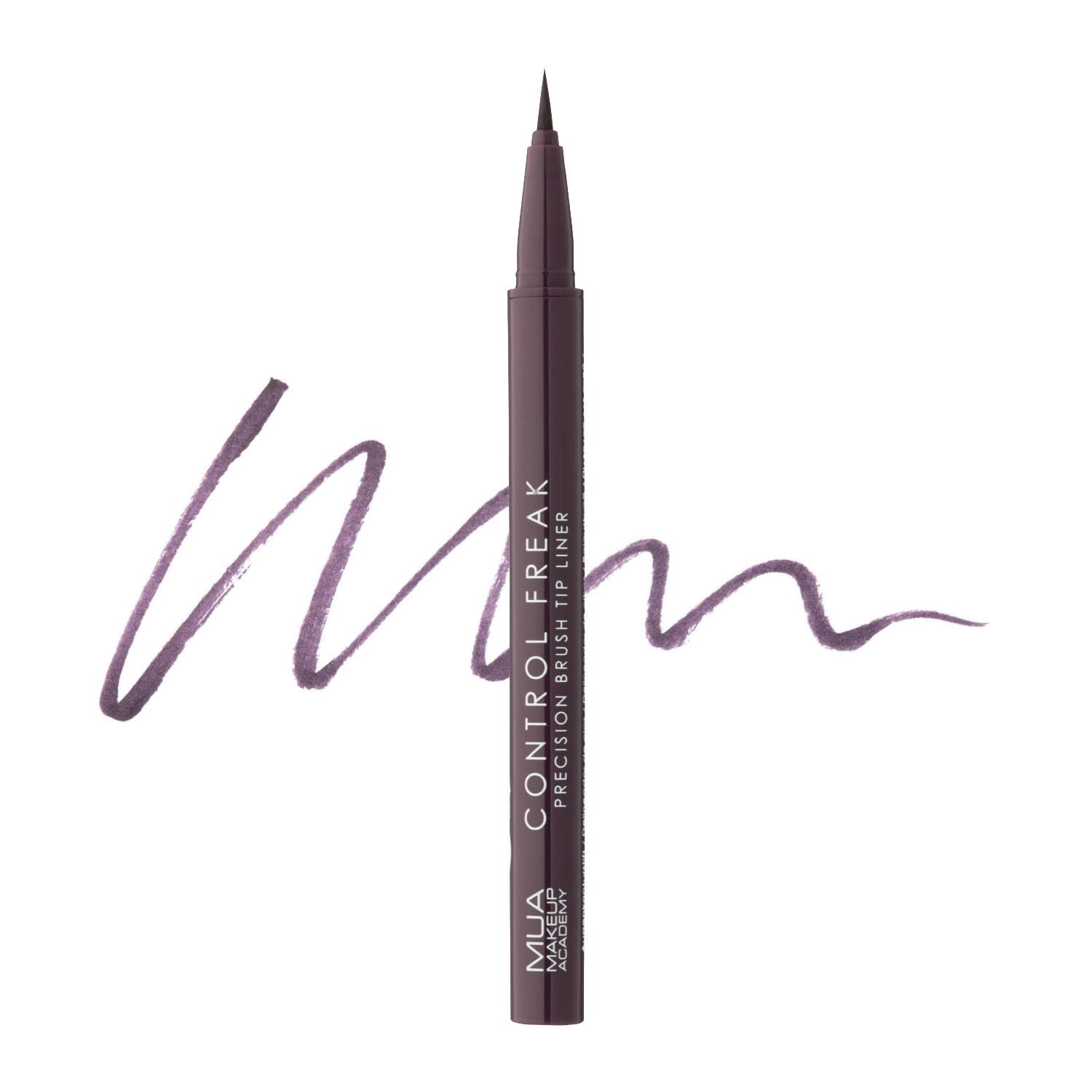 MUA Makeup Academy Control Freak Brush Tip Liquid Eyeliner Pen, Royal Purple - Vegan & Cruelty Free