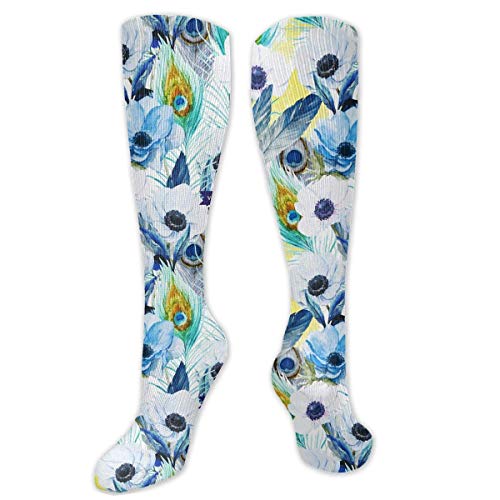 Preisvergleich Produktbild VTYOSQ Blumenstrauß, rote Pflaume 3D Druck Kniestrümpfe Kniestrümpfe Beinwärmer 50 cm