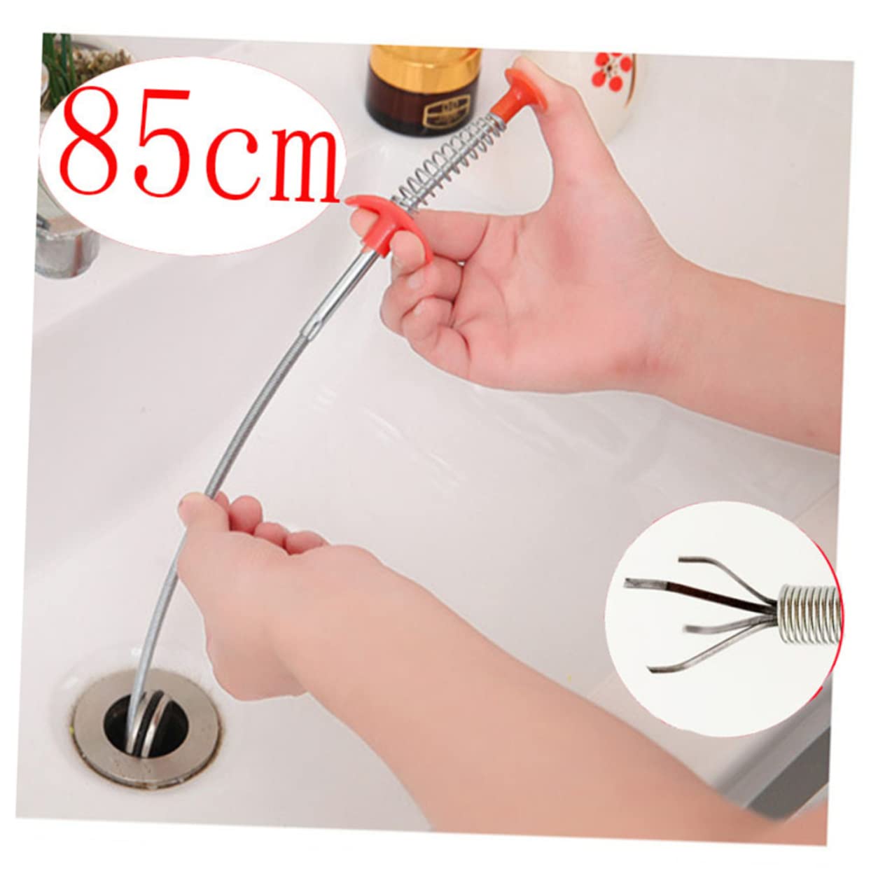 Mikikit Bendable Flexible 85cm Sticks for Hair Removal Plumber's Snake Kitchen Sink Strainer