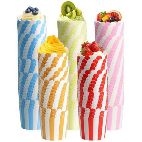 Furuising 160 Stück Muffinförmchen Papier, Cupcake Förmchen Bunt, Mini Muffins Papierförmchen Stabil zum Backen Kuchen, Muffins, Brote für Geburtstage, Hochzeit, Partys(Rosa, Blau, Grün, Rot, Gelb)