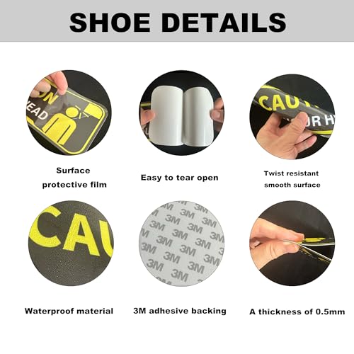 Image of Watch Your Head Sign Stickers, Self Adhesive Vinyl Caution Mind Your Head Safety Signs Decals for Stairs Basement and Factory UV Protected Fade Resistant