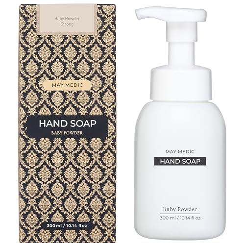 Baby Powder Double Scented Foaming Hand Soap, Moisturizing Foam with Fig and Pomegranate Extract, Vegan Wash for Bathroom and Kitchen, 10.14 fl oz