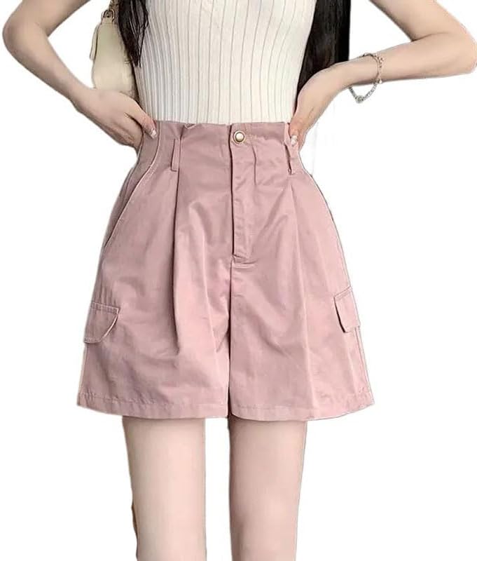 Japanese Style Cargo Shorts for Women High Waist Women Short Pants