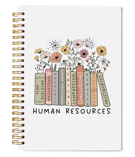 Carnet de notes à spirales en ressources humaines : un journal fleuri qui valorise votre métier