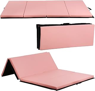 Folding Gymnastics Mat 6'X4'X2" Thick Tumbling Mats for Home Gym, Non-Slip Portable Panel Exercise Mats with Carrying Handles for Kids Adults