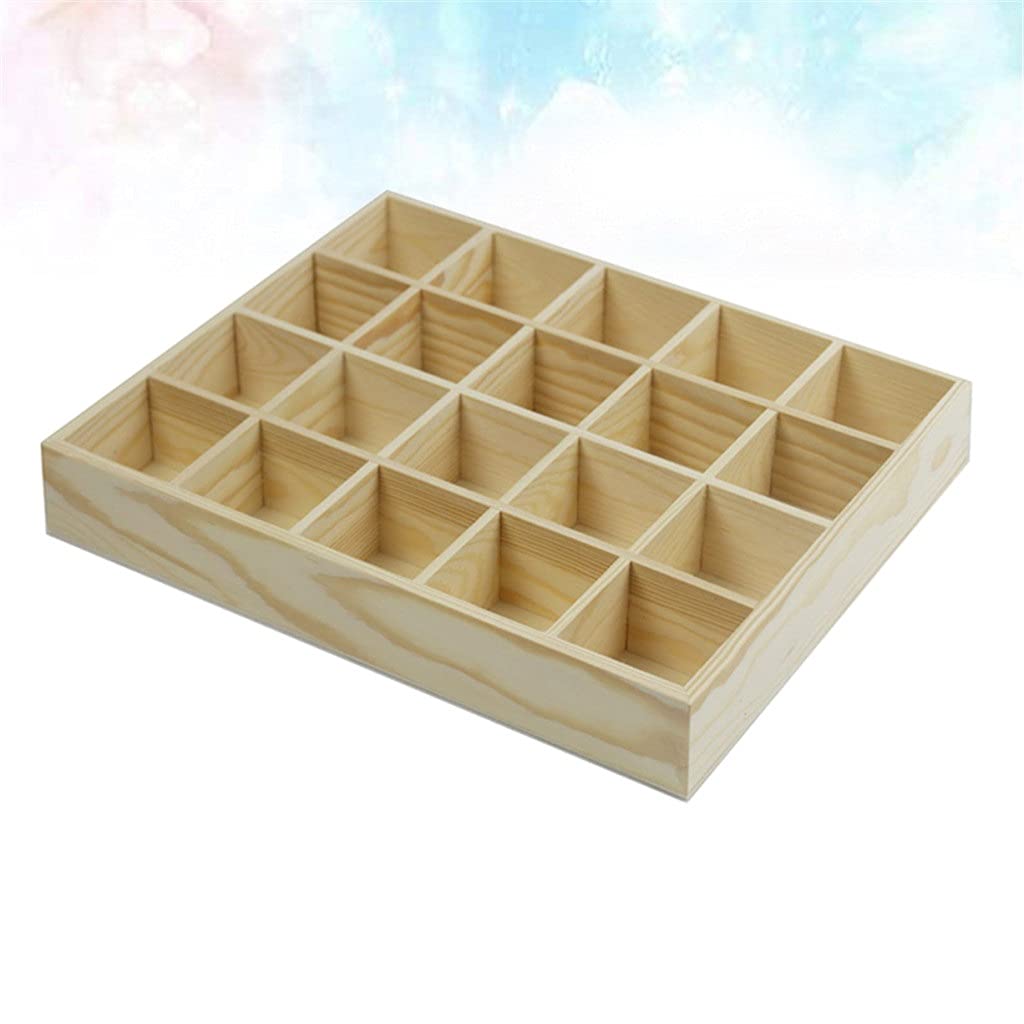 Caja de Almacenamiento de 20 Compartimentos, Caja de Almacenamiento de Ropa Interior, Organizador de Calcetines, Bragas, cajón apilable, contenedor de artículos Diversos, Original de Madera