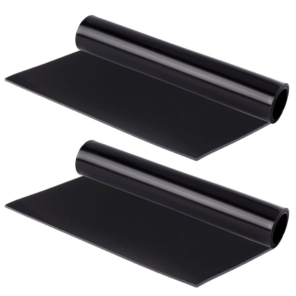 OLYCRAFT 2 pz Foglio Quadrato In Gomma Siliconica Nera Da 300x300x3mm Tappetino In Gomma Resistente Alle Alte Temperature