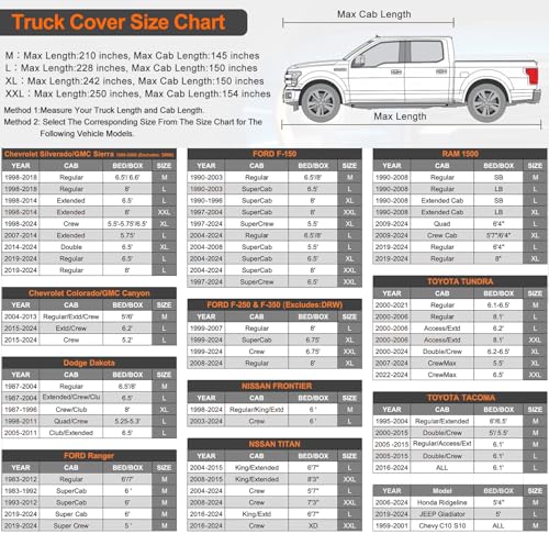 Image of Kayme Truck Cover Waterproof All Weather - See Vehicle Size Chart - Heavy Duty Outdoor Pickup Cover Sun Uv Rain Protection, Universal Fit Most Extended Cab Short Bed. Length Up to 228 inch.