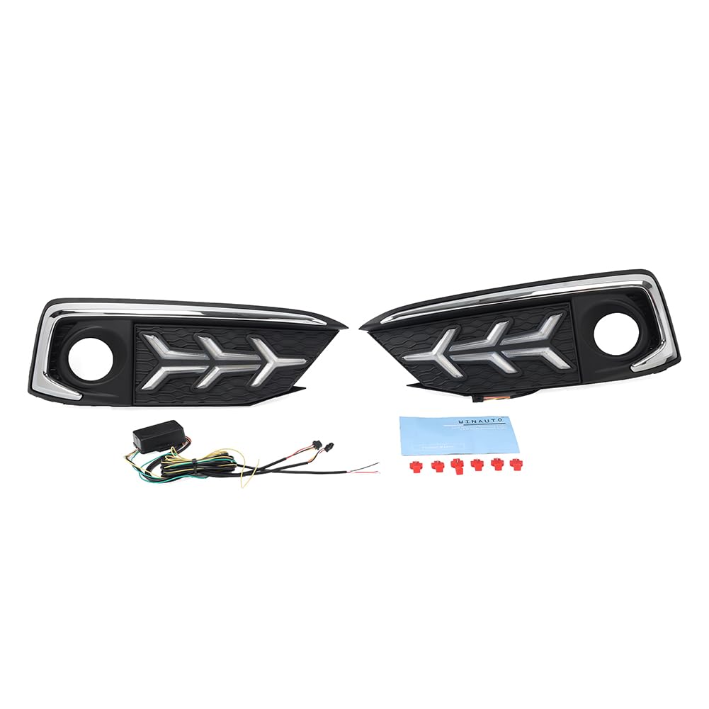 GZYF 2 Pcs Daytime Running Lights Front Fog Light Driving Lamps ABS Black for HONDA Civic Sedan/Coupe Facelift Model 2019-2021