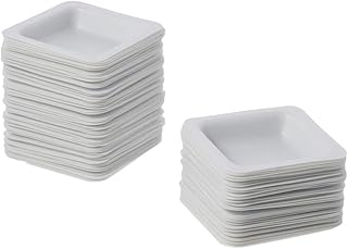AllGIFT Weighing Dishes 100pcs Plastic New White Square Dish Laboratory Equipment 7ml Weigh Boat Set Measuring Storing Powders Liquids