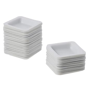 Weighing Dishes 100pcs Plastic New White Square Dish Laboratory Equipment 7ml Weigh Boat Set Measuring Storing Powders Liquids