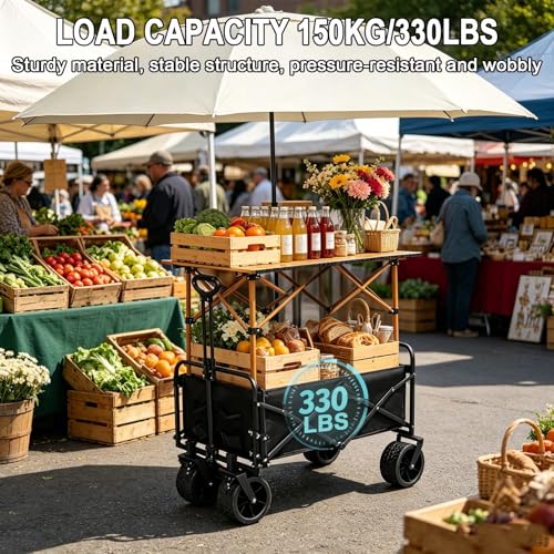 Chariot candy bar pliable pour camping et étal de marché vert - 7