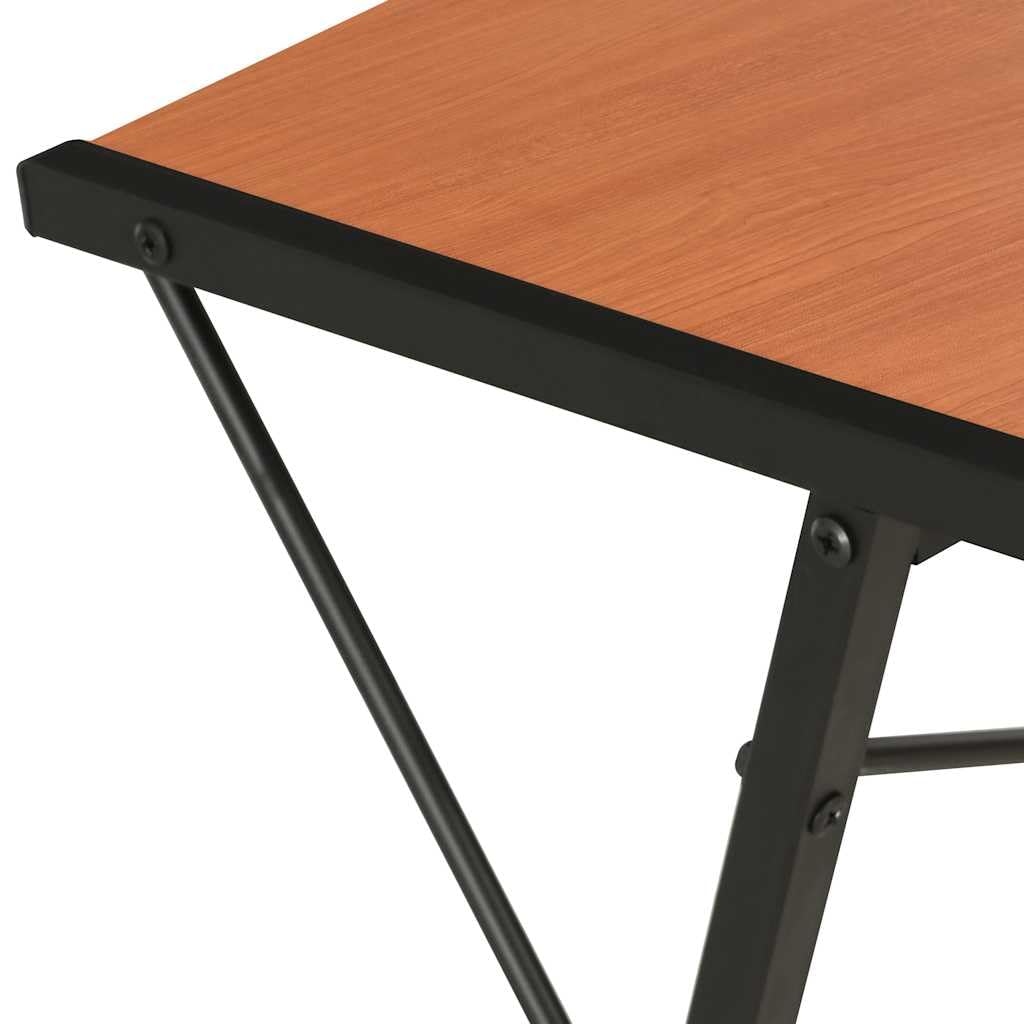 Scrivania con mensola nera e marrone, 116 x 50 x 93 cm, moderna scrivania per computer, tavolo da lavoro per PC portatile, con spazio di archiviazione, ergonomica, per ufficio, casa, studio