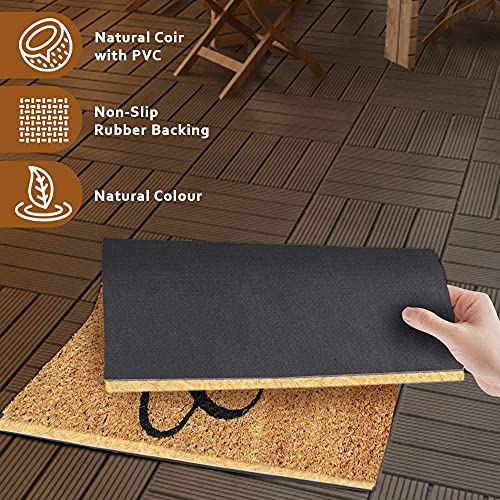 Image of Onlymat inchCome Back with a Six Pack Funny Doormat, Anti-Slip Coir with PVC Backing (75x45cm), Black /Brown - Rectangular Rug for Entryway, Outdoor, Home, Door, Floor, Hall & Living Room Use