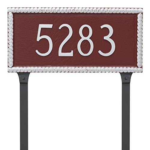 Montague Metal Productsmontague Metal Pcs 0073s1 L Ns Harrison Rectangle One Line Address Sign Plaque With Lawn Stake 8 X 16 75 Navy Silver Dailymail