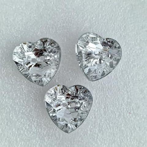 MajorCrafts 12pcs Crystal Clear Heart Buttons Cover