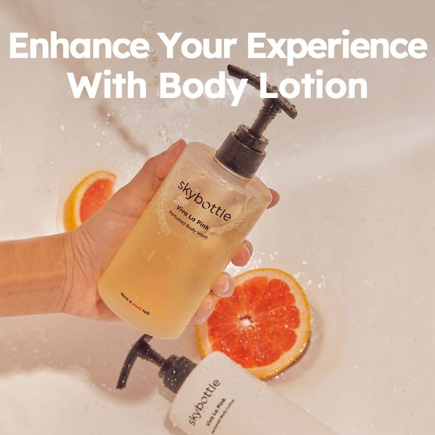 Miniatura 3 de skybottle Gel de baño, refrescante y limpieza con AHA, humedad profunda para piel seca, perfumado con aroma a fruta cítrica de pomelo, 10.1 onzas
