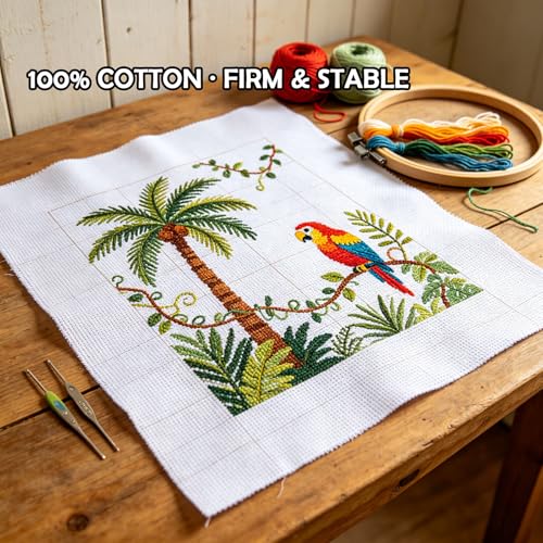 Image of 13 Mesh Cotton Evenweave Fabric for Canvas, 19 x 20 Inch (13 Mesh)