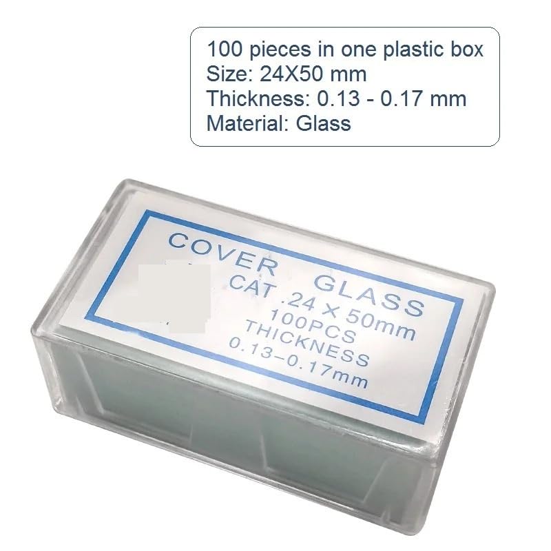 200PCS 24x50 mm Microscope Glass Slides Cover Slips Blank Accessories 0.13-0.17 Thickness