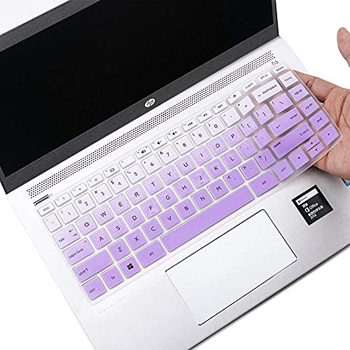 Justec Keyboard Protector Cover for HP Pavilion x360 14" Laptop 14M-BA 14M-CD 14-BF 14-BW 14-cm Series 14M-BA011DX 14M-BA013DX 14M-BA015DX 14M-BA114DX 14M-CD0001DX 14M-CD0003DX -Gradient Purple