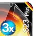 Produktbild UTECTION 3X Schutzfolie für Samsung Galaxy S23+ / Plus - Fingerabdruck kompatibel - Premium Folie KEIN Glas - Hüllenfreundlich - Anti Kratzer Displayschutzfolie Ultra Clear - Schutz Displayfolie